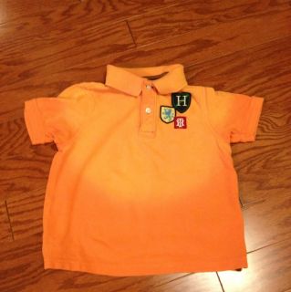 Tommy Hilfiger Baby Boy Toddler Polo Shirt Size 24 M Orange Ombre With