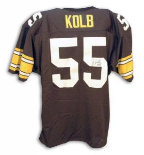 Jon Kolb Autographed Black Steelers Throwback Jersey