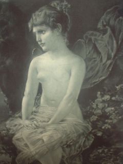 Nude Girl Old Print Painting Kray Pinx Gravure Gebbie Husson 17 x 20