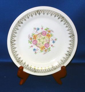 Edwin M Knowles China Royal Knowlton Gold Filigree Floral Center Salad