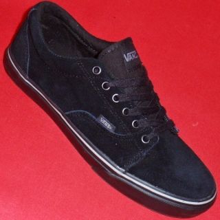 NEW Mens VANS KRESS Black Leather Athletic Sneakers Skate Shoes size 8
