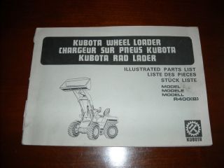 Kubota R400 Wheel Loader Parts List Manual