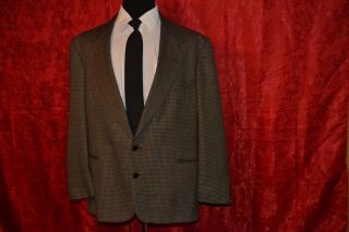 Classic Mens wool Brown Black Tweed L Homme Sport Coat Jacket Blazer