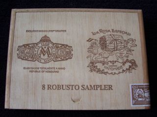 La Flor de Maria Mancini Wood Cigar Box Robusto Sampler Honduras Empty