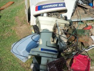 55 HP Evinrude Outboard Motor BEEN in Shed for Years Now WonT Start