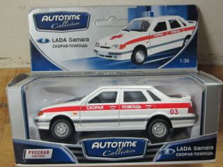 Lada Samara Russia Ambulance Toy Car 1 36