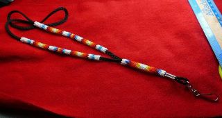 Awesome Beaded and Braided Lanyard Necklace Native American Indian