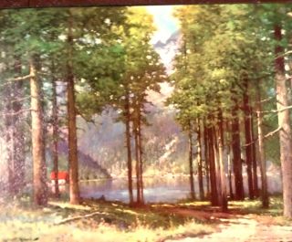 Robert Woods Pine Grove Lake Canvas Style Lithograph