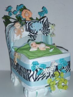 Bassinet Baby Shower Centerpiece Gift Girl or Boy Diaper Cake