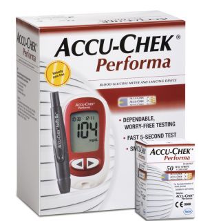 Performa Blood Glucose Monitor 10 Test Strips Softclix Lancing Device