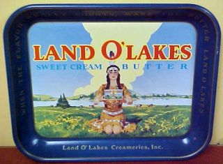 Vintage Advertising Metal Tray Land O Lakes Butter