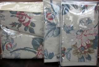 Ralph Lauren Lake House Floral Blue Tan Full Queen Duvet Comforter