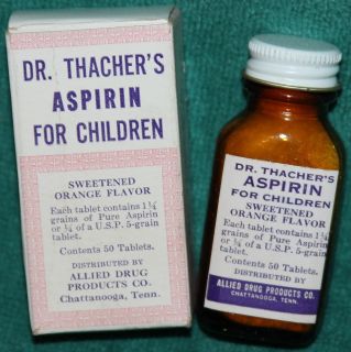 Antique Vintage Dr Thachers Aspirin Bottle Box