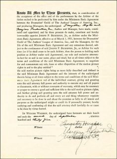 Langston Hughes Document Signed 09 02 1935