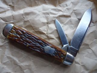 Vintage Russell A G Barlow Bone Jack Knife Perfect Shape Pocket Knife