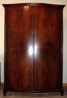 Large Wood ARMOIRE/Wardrobe/Closet; Gorgeous Grain Walnut Veneer; 73 x