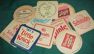 OLD Vintage BEER COASTERS Collection USA Coaster Lot MATS NOS variety