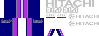 EX120 Excavator New Hitachi Decal Set with Landy Elle Decals