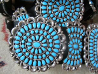  Silver Turquoise Cluster Concha Concho Belt LARRY M BEGAY 540 gm
