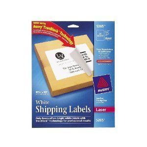 Avery Shipping Labels for Laser Printers Full Sheet 8 5 x 11 White 25