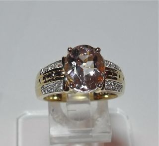 Laura Ramsey 14k Gold Kunzite Diamond Ring Sz 8