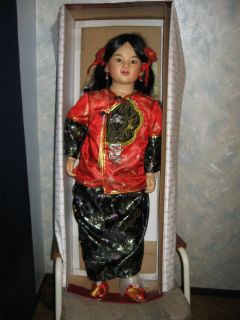 Ping Lau Chinese Asain Doll Very RARE COA Original Box 40 Resin Hand