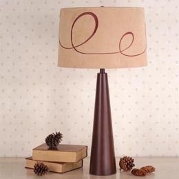Laura Ashley Lighting Wooden Cone Shaped Table Lamp