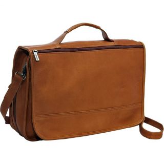 Le Donne Leather Expandable Premium VAQUETTA Leather Messenger Bag Tan
