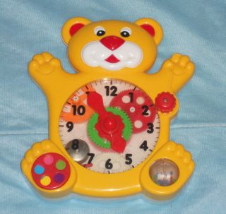 Vintage 1989 Learn to Tell Time Bear Play Clock Educational Baby Tot