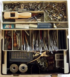 Leather Craft Tools Stamps Hole Punch More and A Tandy Tool Box