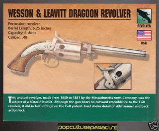 Wesson Leavitt Dragoon Revolver Gun Classic Firearms Card Smith Wesson