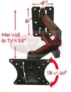 Articulating LCD LED TV Monitor Arm Wall Mount 16 19 22 23 24 27
