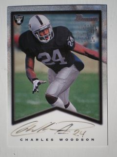 1998 SILVER Bowman Rookie Autographs Charles Woodson Oakland Raiders