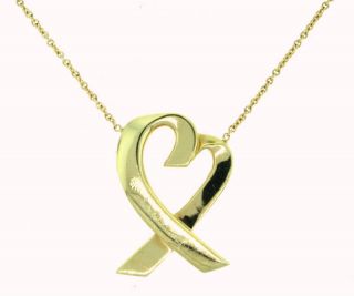 Tiffany Co 18kt Yellow Gold Heart Pendant Necklace