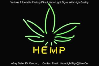 Hemp Pot Leaf Plant Logo Pub Store Display Beer Bar Real Neon Light
