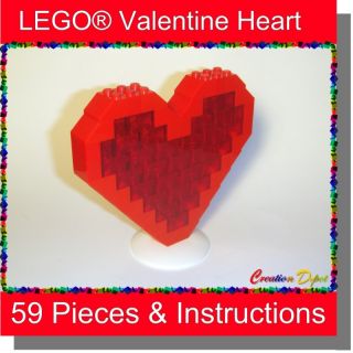 Build Your Own Lego® Valentines Day Heart 59 Pieces