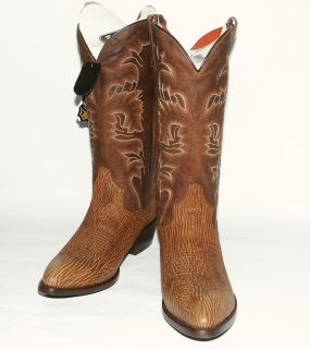 Mens DP2358 Bay Apache Soft Shark Skin Leather Western Boots