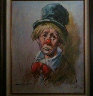 Leighton Jones Clown with The Top Hat Canvas Litho