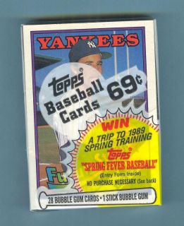  TOPPS CELLOPHANE PACK OF 28 cards w AL LEITER RC on top NY Yankees