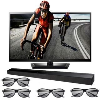 LG 47LM4700 47 1080p 3D LED TV Soundbar 4 Pairs 3D Glasses HD Bundle