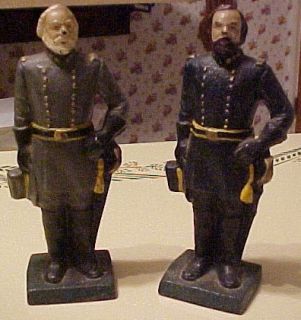 Civil War Cast Iron Bookends Doorstops – Generals Lee Grant