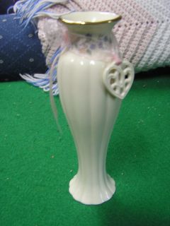 Magnificent Lenox Bud Vase Floral Design Around Neck with Heart 6