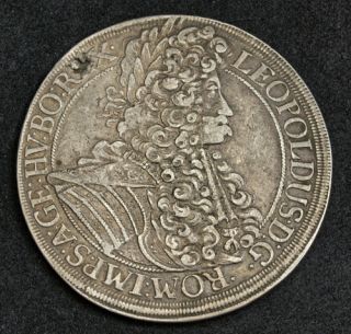 1695 Leopold I The Hogmouth Large Silver Thaler Vienna Mint