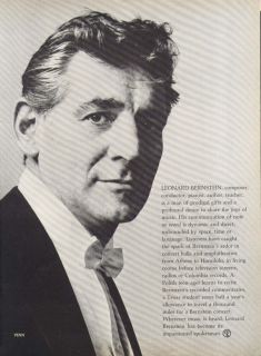 Leonard Bernstein for Columbia Records Ad 1960