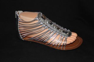 Silver Girl Gladiator Sandals Size 9 4