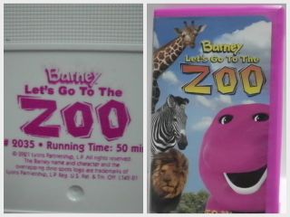 Barney Lets Go to The Zoo VHS Video Tape Childrens Movie Dinosaur