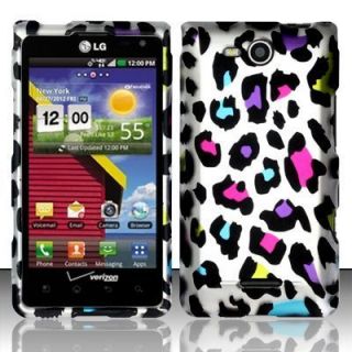 For LG Lucid 4G Rubberized Hard Protector Case Phone Cover Rainbow