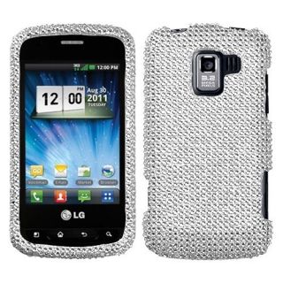 Silver Crystal Diamond Bling Hard Case Phone Cover for LG Enlighten