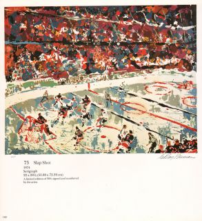 Leroy Neiman Book Plate Slap Shot Ice Hockey from Edition Serigraph