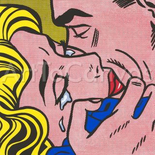 31x31 Kiss V Roy Lichtenstein Pop Art Serigraph Canvas